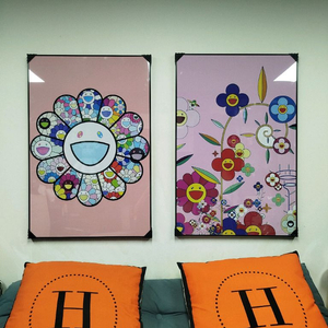 카이카이키키 꽃그림 웃는꽃 대형 그림 액자 팝아트 인테리어소품 인테리어액자 명품 유화 수채화 꽃그림 추상화 인물화