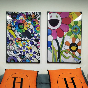 카이카이키키 꽃그림 유화 대형 그림 액자 팝아트 인테리어소품 인테리어액자 명품 유화 수채화 꽃그림 추상화 인물화