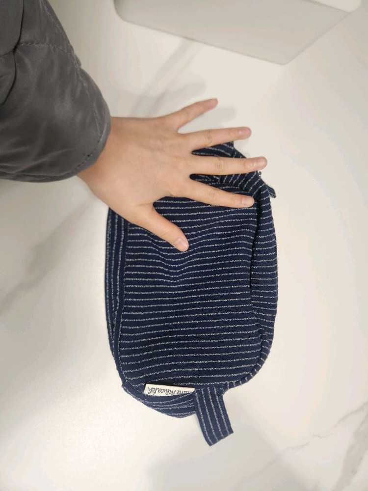 (새상품) 네이비 스트라이프 파우치--3