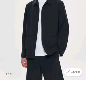 [xl]띠어리23ss페이퍼나일론자켓블랙 이미지