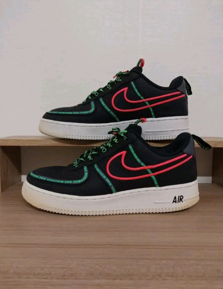 남성 나이키 에어포스1 로우 07 월드와이드 프리미엄 운동화 (255)--3