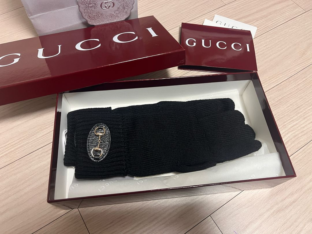 정품 구찌 홀스빗 울 글러브 니트 장갑 새상품--1