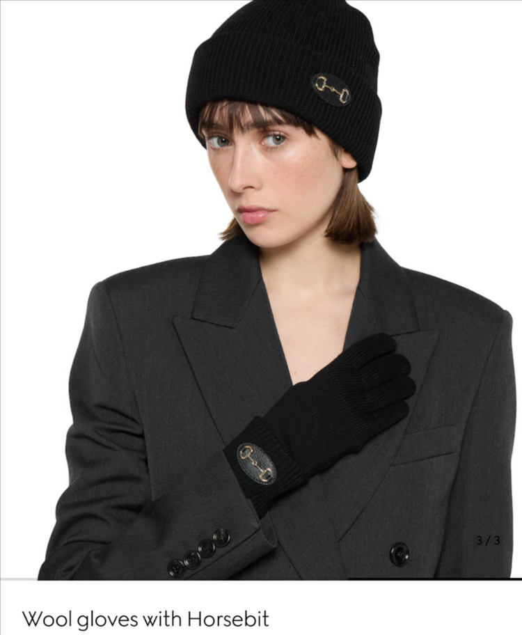 정품 구찌 홀스빗 울 글러브 니트 장갑 새상품--4