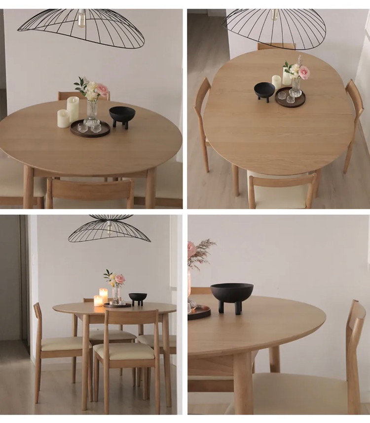 한샘 원목 원형 확장 식탁 테이블(2/8구매) 이미지