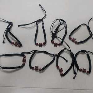 경면주사 토끼 블랙 매듭팔찌 8개