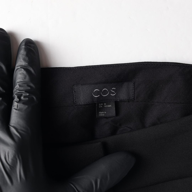 COS 코스 블랙 핀턱 와이드 롤업 트라우저 슬랙스 팬츠--5