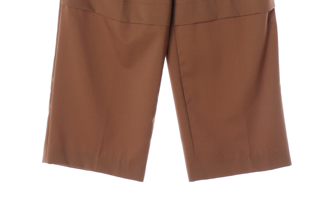 준지 21FW 브라운 핀턱 벨트 와이드 울 슬랙스 팬츠--4