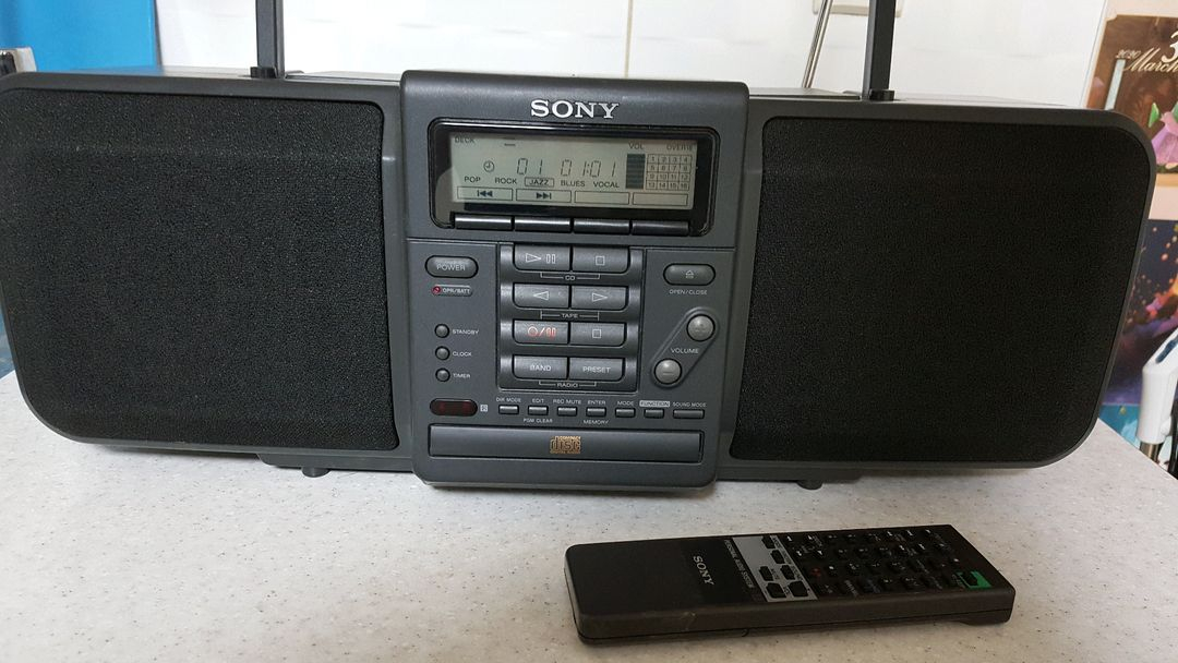 소니 빈티지 카세트CD플레이어. (테이프2개)+리모컨~ 이미지