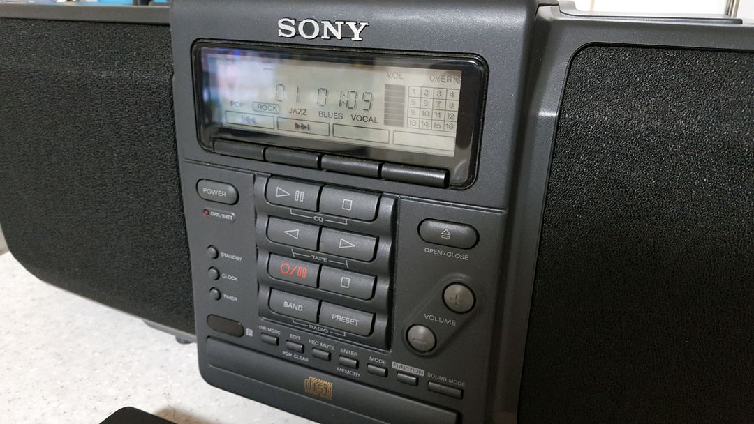 소니 빈티지 카세트CD플레이어. (테이프2개)+리모컨~ 이미지