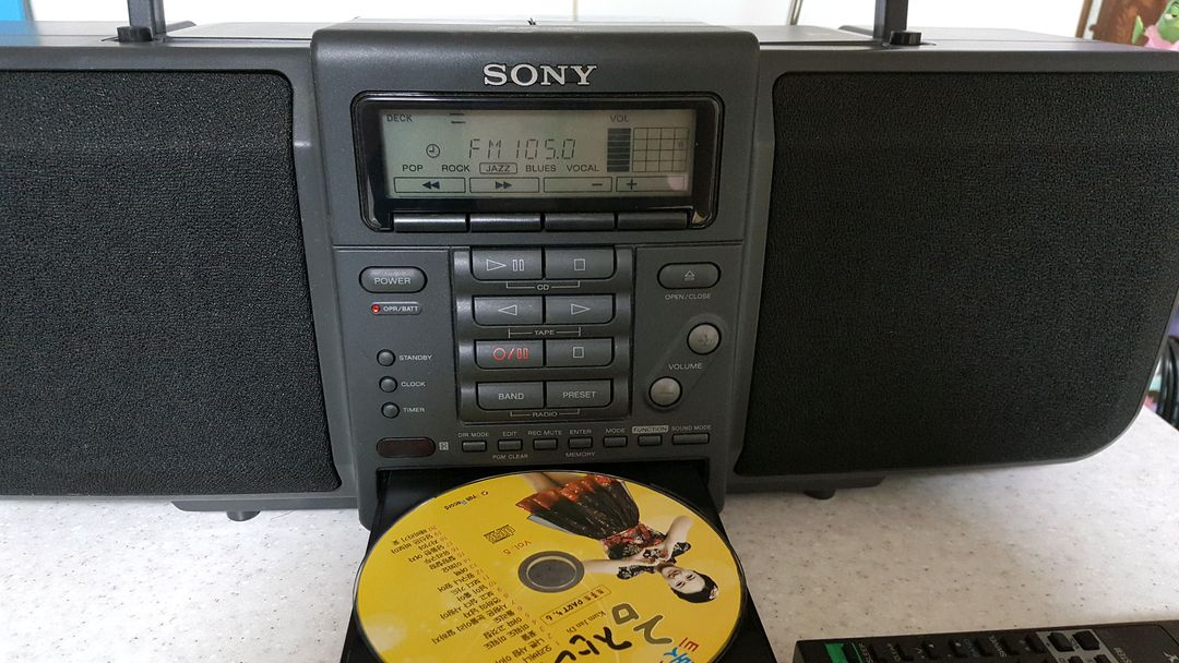 소니 빈티지 카세트CD플레이어. (테이프2개)+리모컨~ 이미지