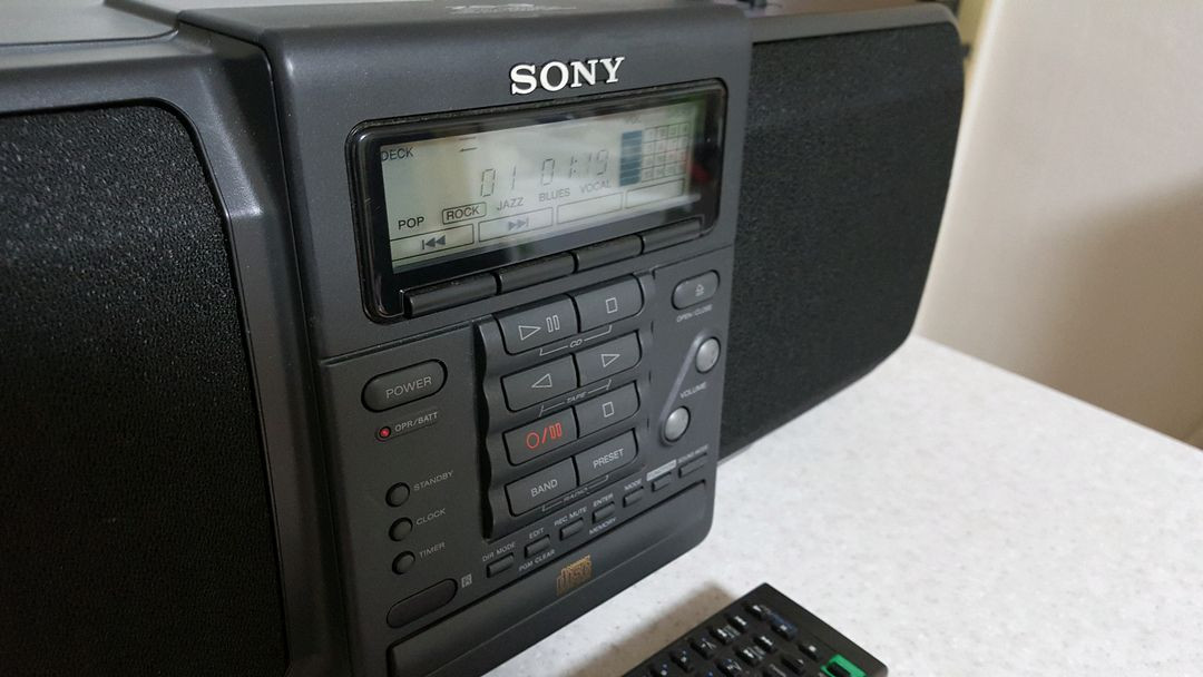 소니 빈티지 카세트CD플레이어. (테이프2개)+리모컨~ 이미지