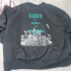 준지 juunj 민트자수 맨투맨 블랙 s