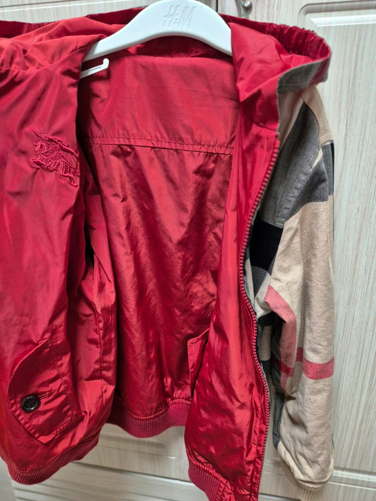 버버리키즈 체크 리버시블 후드 바람막이 자켓 10y 140cm--1