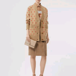 버버리 모노그램 캐시미어혼방 오버사이즈 가디건