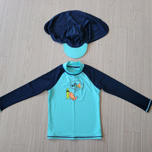 아레나 아동/키즈 래쉬가드 상의+수영모