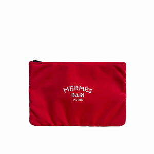 [M] 에르메스 네오 베인 코스메틱 플랫 파우치 케이스 미디움 레드