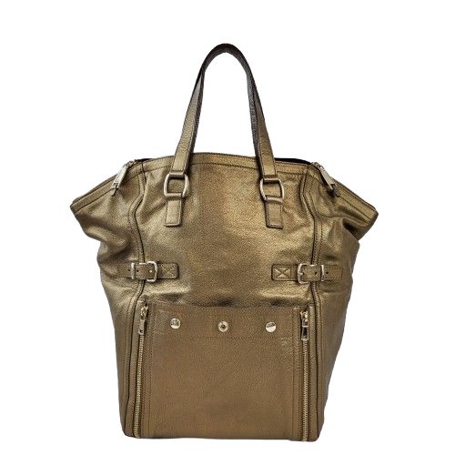 정품 생로랑(입생로랑) 샴페인골드 가죽 다운타운 백--0