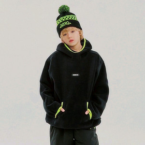 (30%이상할인)히로 핑거홀 플리스후디 블랙150 후드티 (시착 해본 새제품)