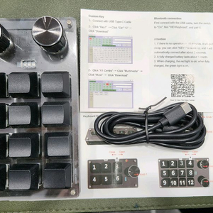 미사용 새제품 12키, 2노브 매크로 키패드 블랙
