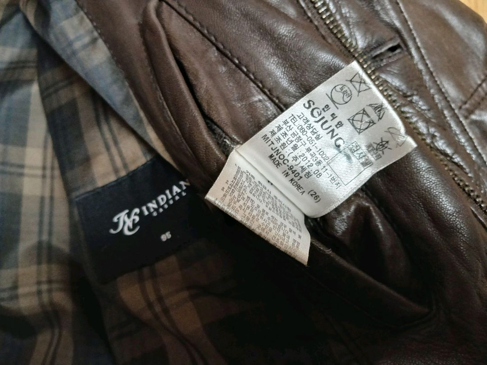 인디안(정품) 남성 구스 다운 (양가죽) 패딩 자켓 (브라운) (95~100슬림) (상태 깨끗하고 좋아요)--8