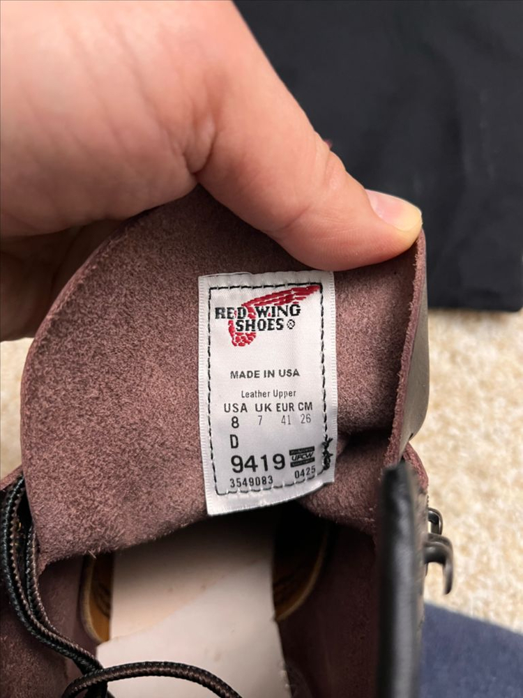 레드윙 9419 벡맨 신형 블랙체리 (8D) - 상태 좋아요 이미지