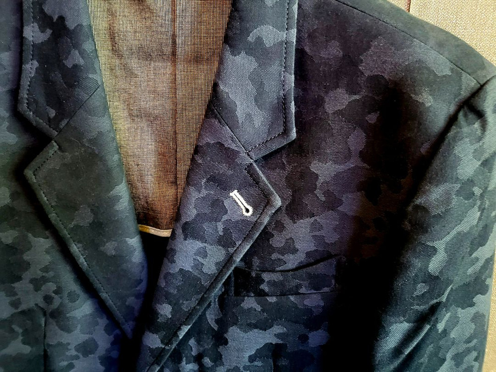 [미사용 새상품] 워모 이태리 블루 카모자켓--1