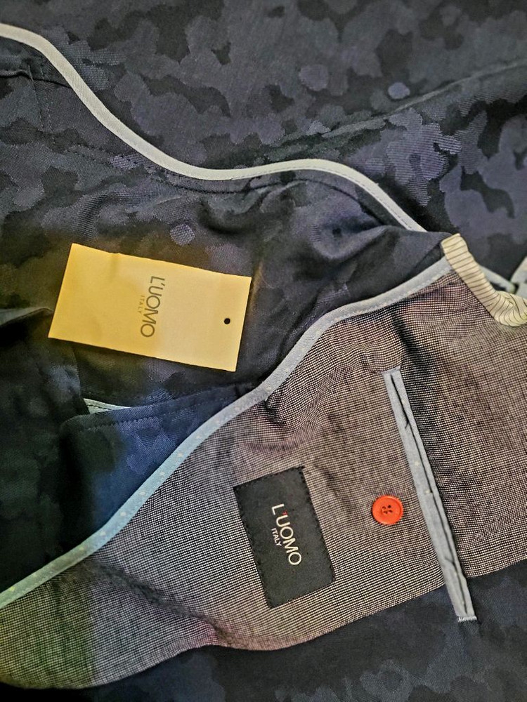 [미사용 새상품] 워모 이태리 블루 카모자켓--3