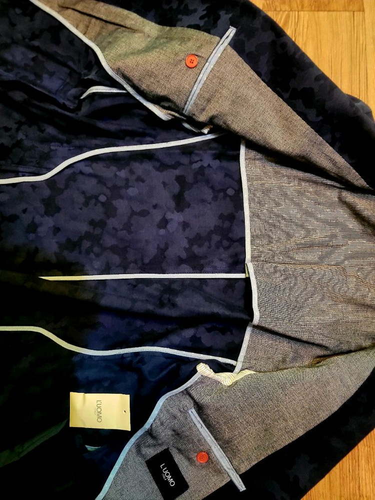 [미사용 새상품] 워모 이태리 블루 카모자켓--5