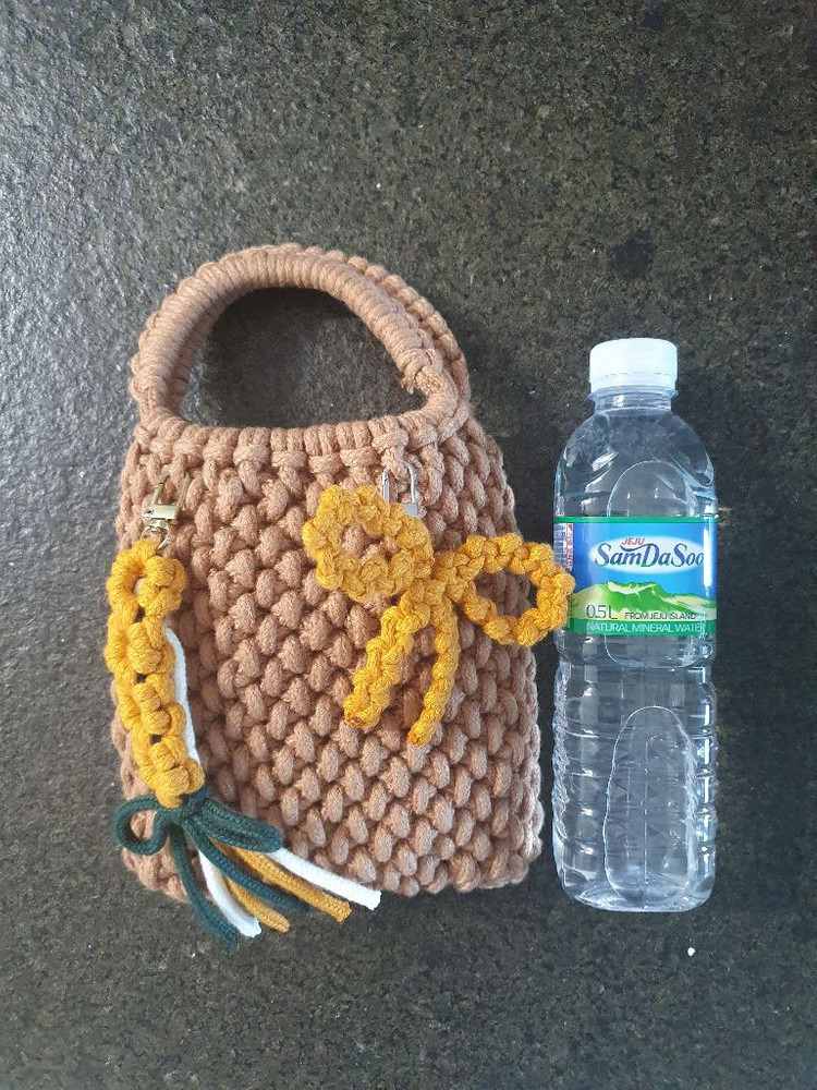 핸드메이드 마크라메 미니백--2