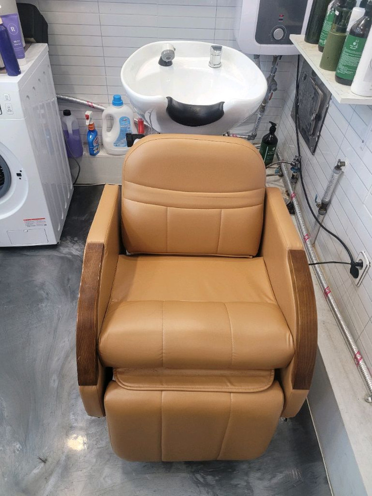 반자동샴푸대 미용의자 이미지