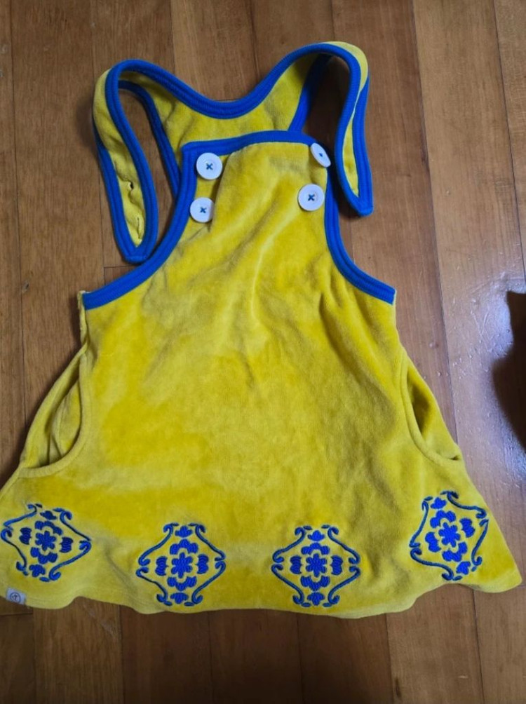 alba 오리지날 멜빵 벨벳 원피스 98센치 (돌~36개월) 이미지