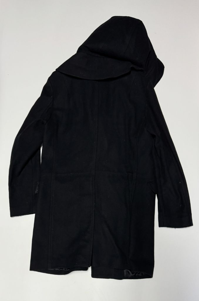 희귀!! 솔리드옴므 허리 스트링 울 집업 후드 코트 M 블랙 우영미--1