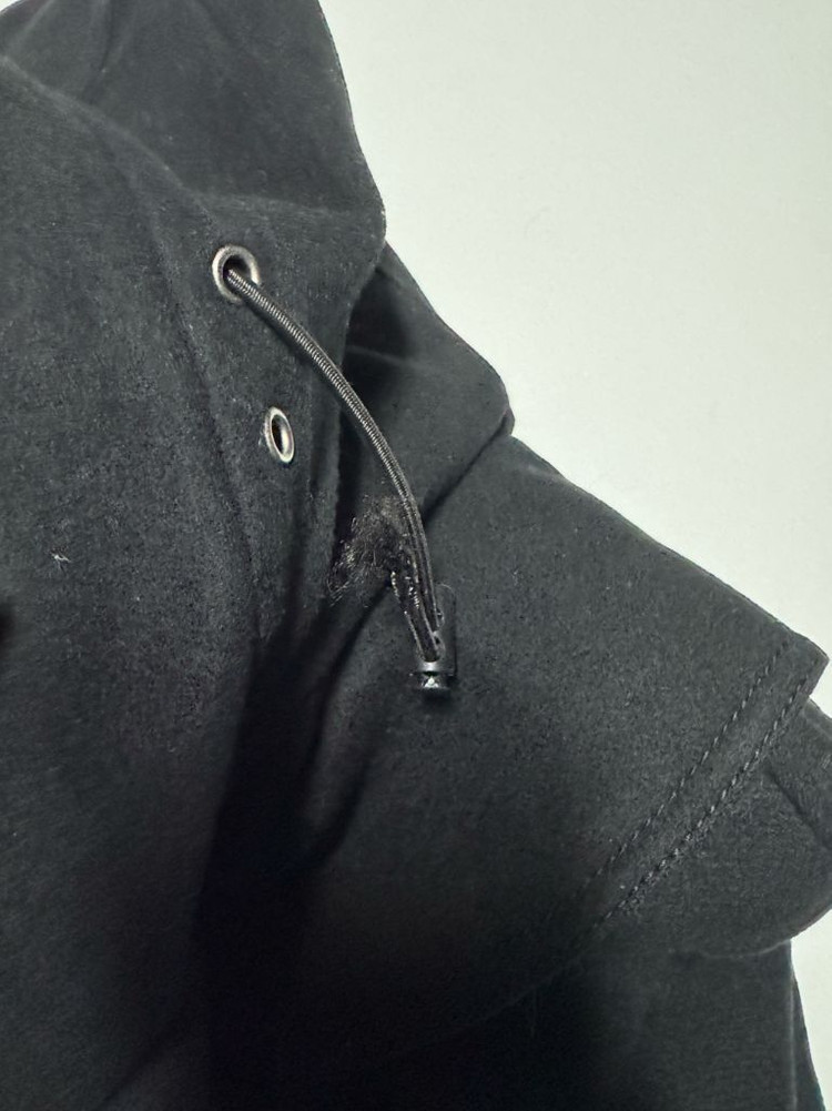 희귀!! 솔리드옴므 허리 스트링 울 집업 후드 코트 M 블랙 우영미--5