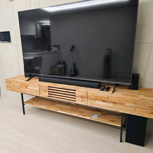 원목 65인치 TV 티비 다이 거치대 거실장