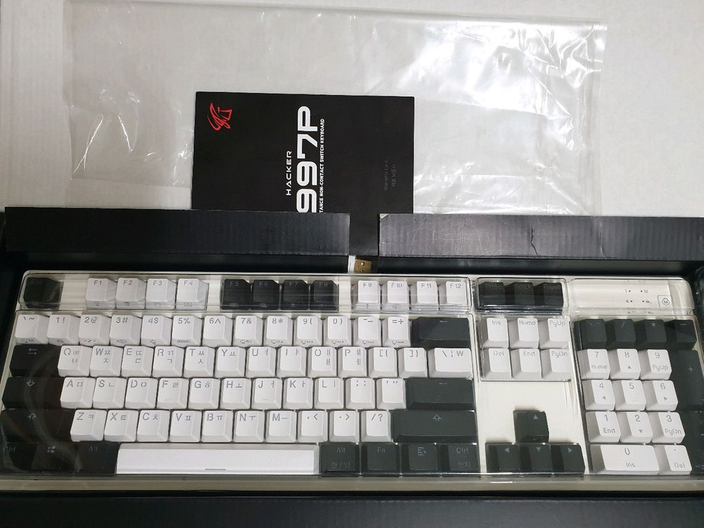 앱코 K997P 45g PBT 투톤 RGB 완전방수 무접점 키보드--2