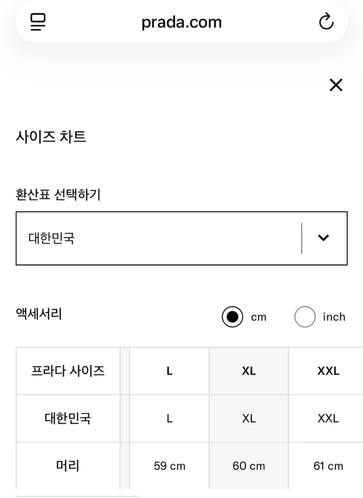 새상품 프라다 리나일론 버킷햇 XL 사이즈 화이트 컬러 이미지