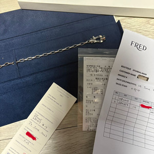 프레드 포스텐 라지 링크케이블 팔찌 17호 화이트골드