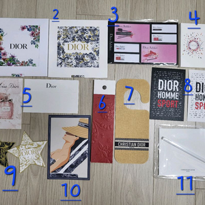 정품) 디올 카드 봉투 세트 엽서 메모지 포스트잇 도어카드 (코스메틱)