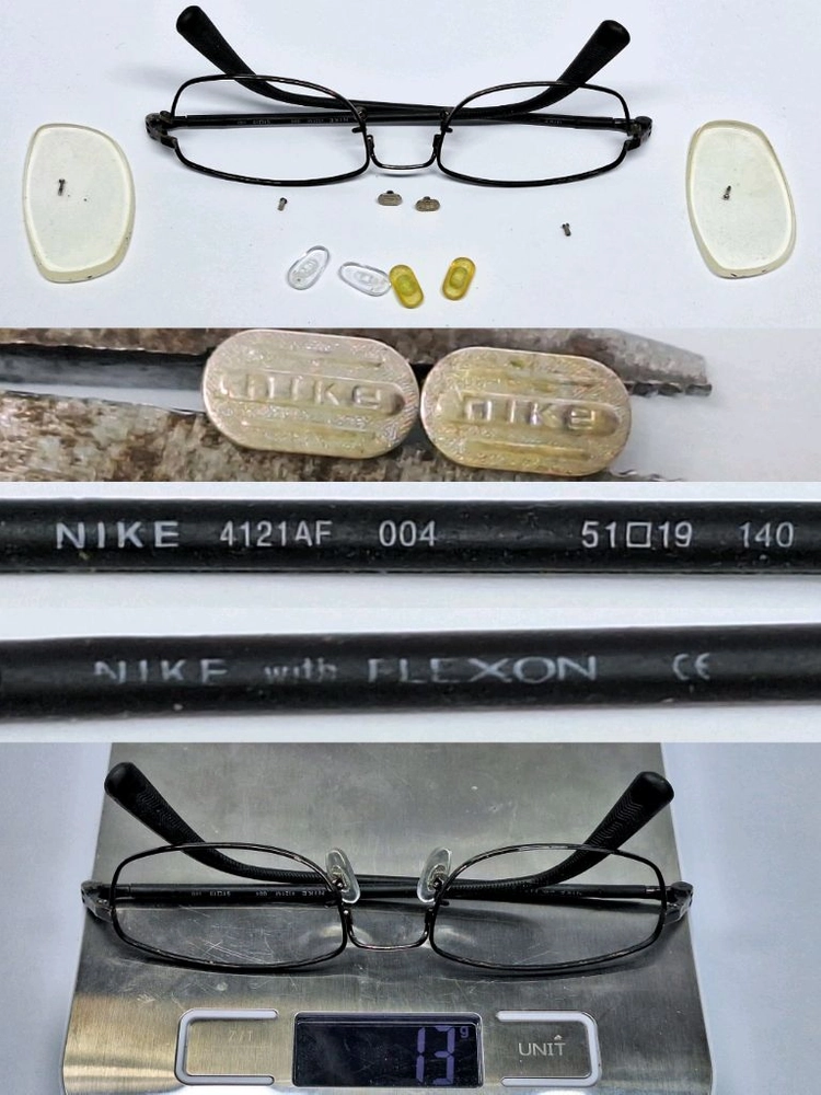 일본 빈티지 나이키 Nike with FLEXON 4121af 004 형상기억합금 메탈 안경테 스포츠 아이웨어 패션 이미지