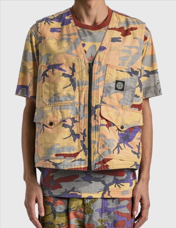 22fw스톤아일랜드 헤리티지 카모 립스탑 나일론 베스트 조끼XL 미착용--9