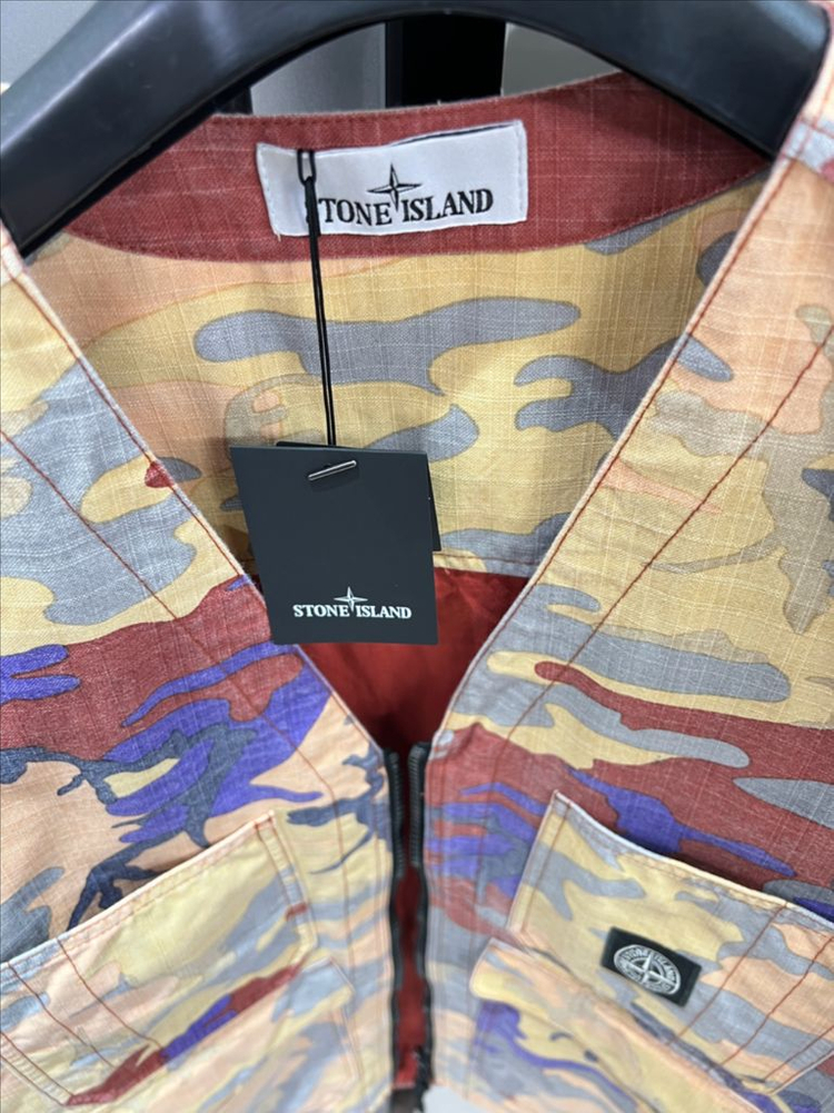 22fw스톤아일랜드 헤리티지 카모 립스탑 나일론 베스트 조끼XL 미착용--8