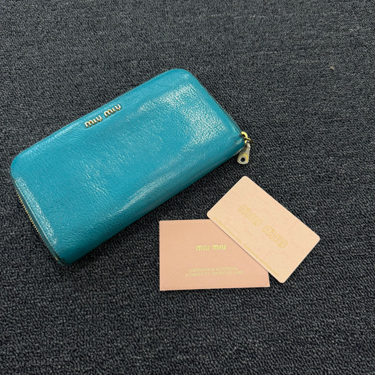 MIUMIU 미우미우 MADRAS TURCHESE 장지갑--6