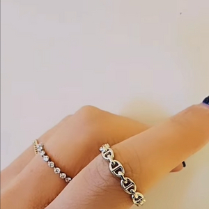 [새제품] 18k 에르 샹달 링크 체인 반지 리얼화골