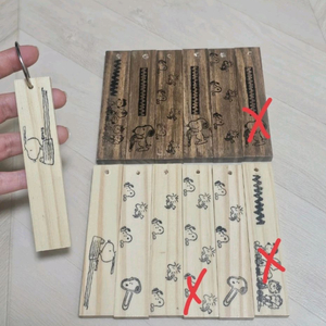 새상품)스누피 원목 키링 3개세트