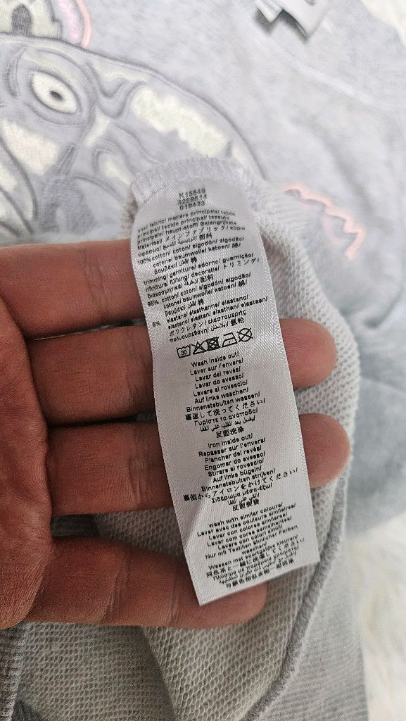 KENZO 키즈 타이거 자수 맨투맨 그레이 12a--4