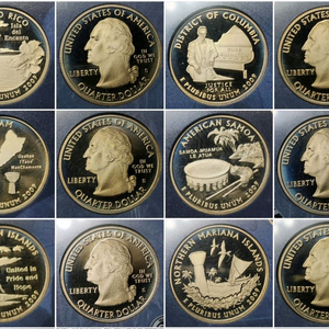 특년 프루프 동전 6개세트 미국주화 워싱턴 쿼터달러 6개 역외영토 2009S