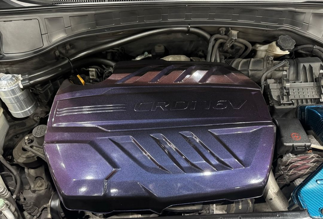 싼타페더프라임 DK리어에어댐,TM카멜레온 도색 엔진커버, 커스텀리어디퓨져날개--1