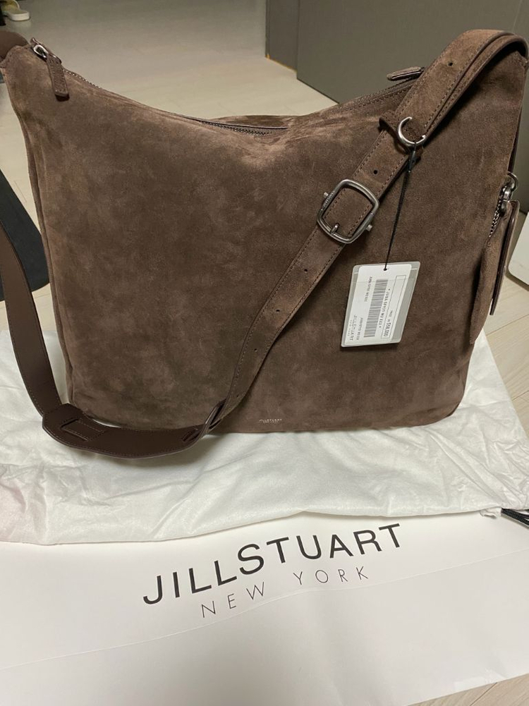 새상품) 질스튜어트뉴욕 이탈리아 천연 스웨이드 가죽 숄더백, 크로스백+카드 지갑+벨트--2