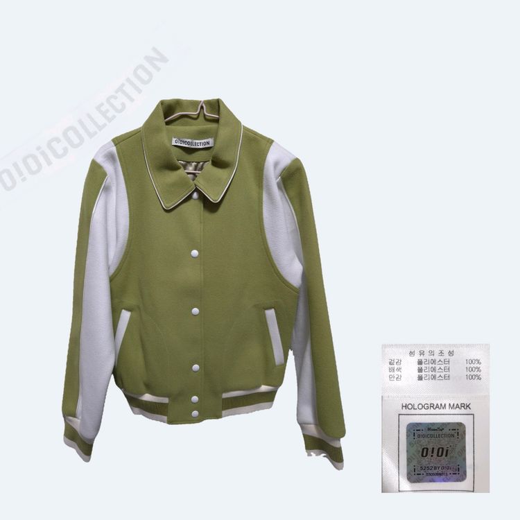 OIOI 바시티 자켓 라이트그린 F--1