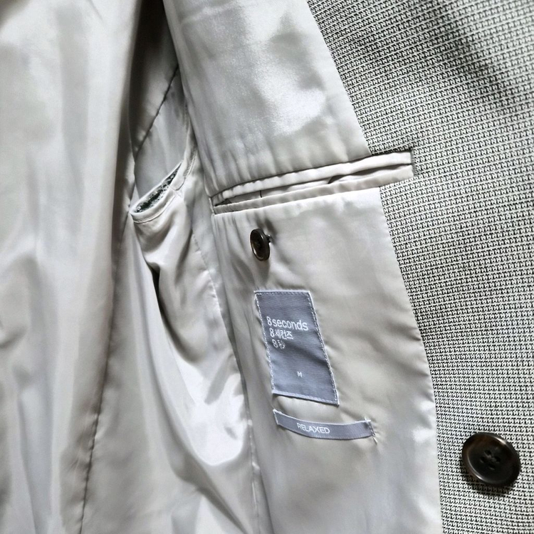 에잇세컨즈 체크 블레이저 M & 와이드 슬랙스 76 셋업--4